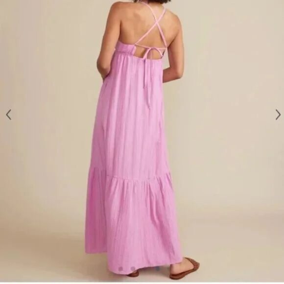 MARINE LAYER Lavender Tiered Kaia Maxi Dress sz XS Women's - Picture 2 of 7